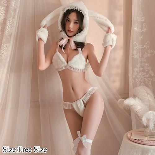 セクシーバニーアニメ ランジェリー ワンピース メイドコスプレセット