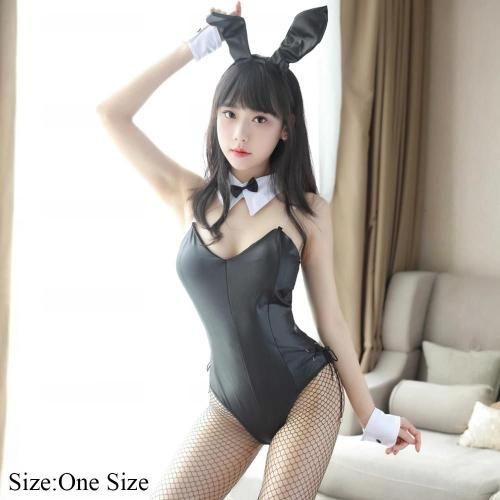 パテントレザーバニー メイドワンピース バニーランジェリー セクシー 通販