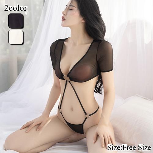 エロ下着通販 ランジェリー アダルト 通販 レースディテールセクシーボディスーツ