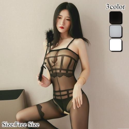 セクシーボディストッキング 拘束感漂うオープンクロッチボディストッキング